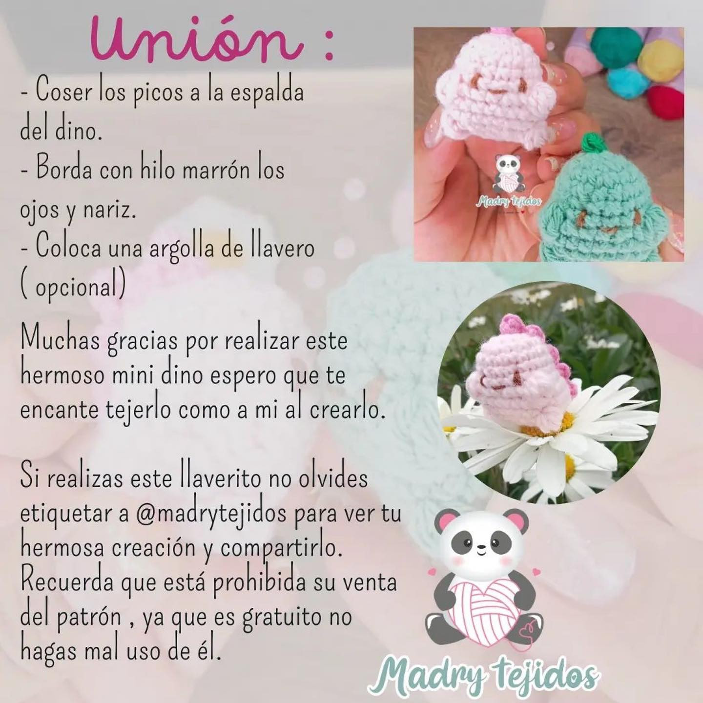 Patrón gratuito de mini dinosaurios adorables a crochet