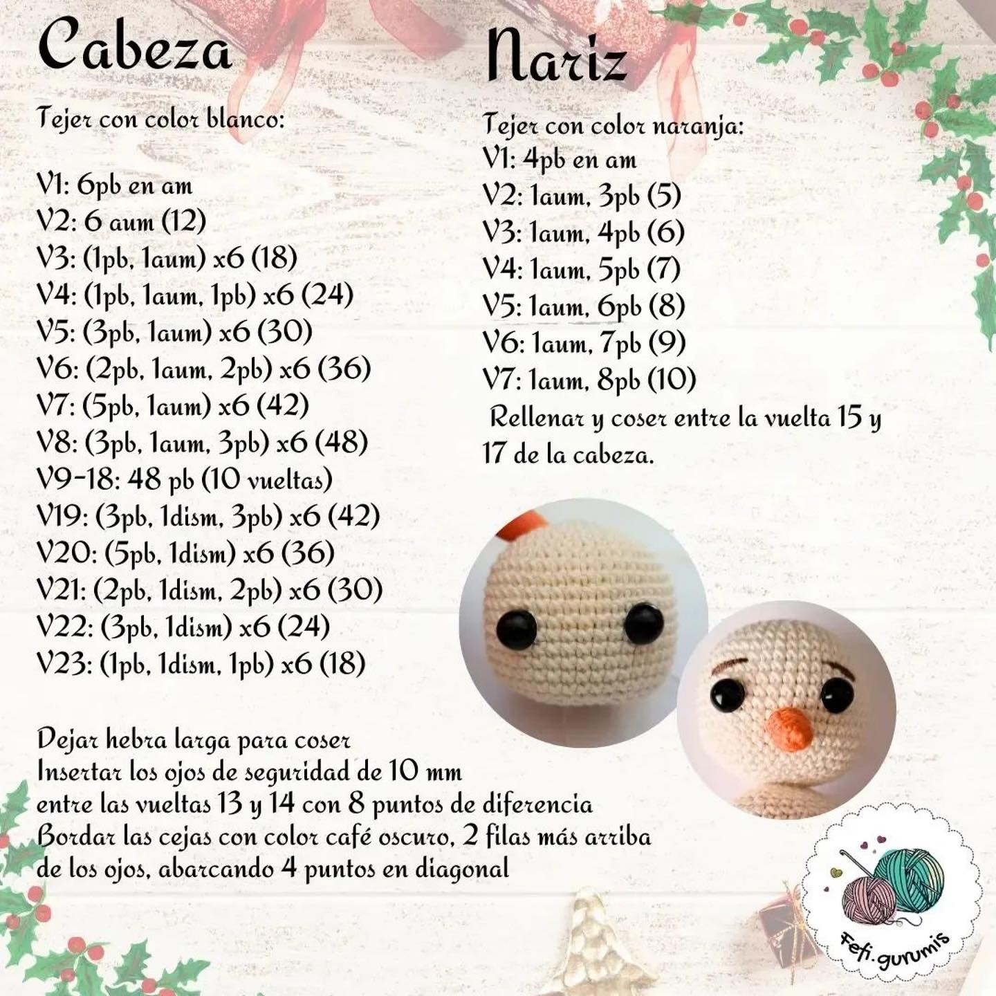 Patrón gratuito de muñeco de nieve con reno de ganchillo navideño
