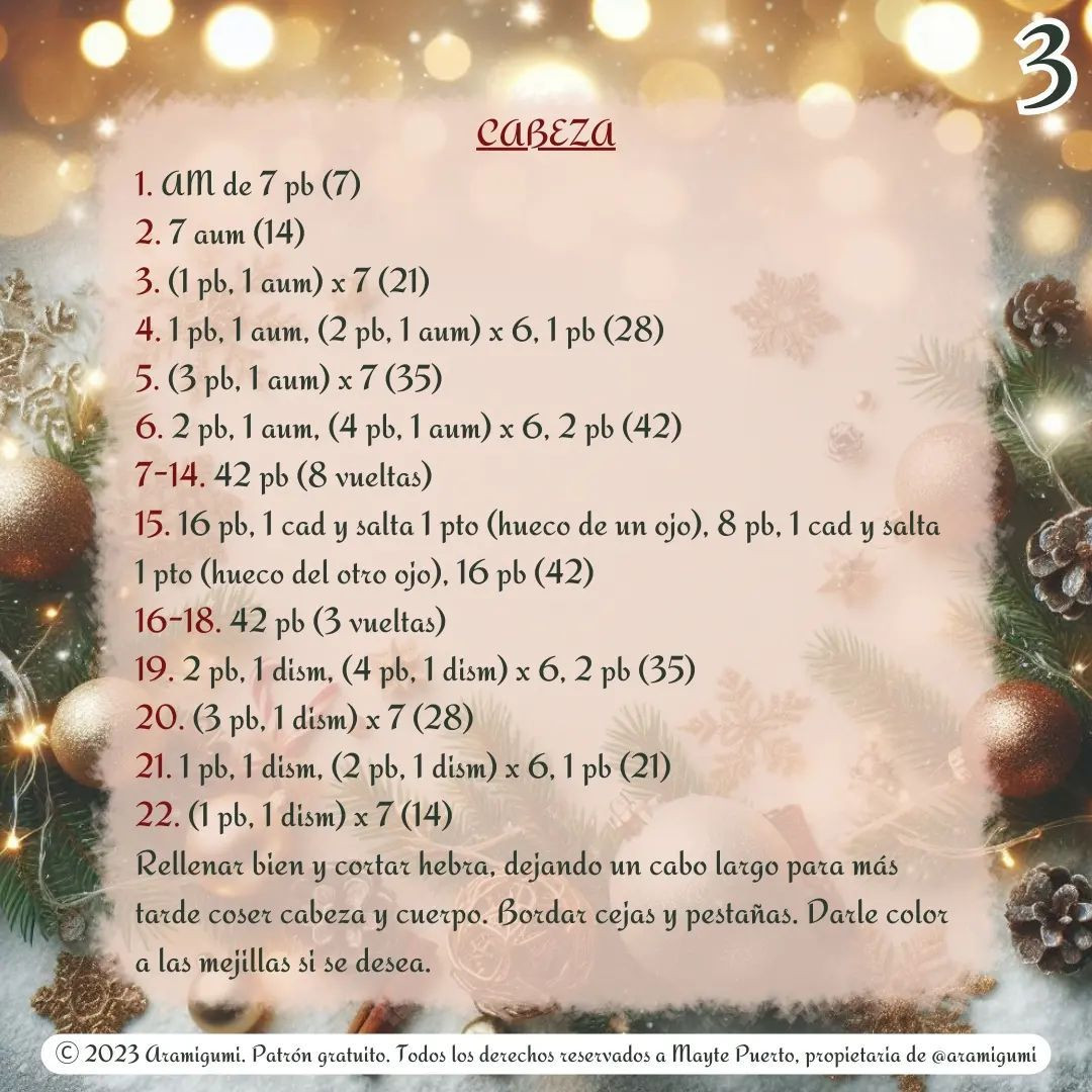 Patrón gratuito de Rodolfo el reno para Navidad