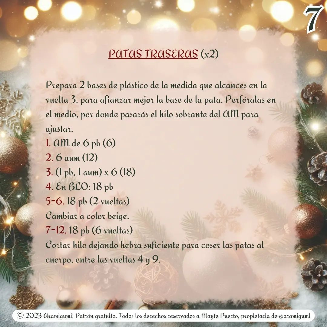 Patrón gratuito de Rodolfo el reno para Navidad