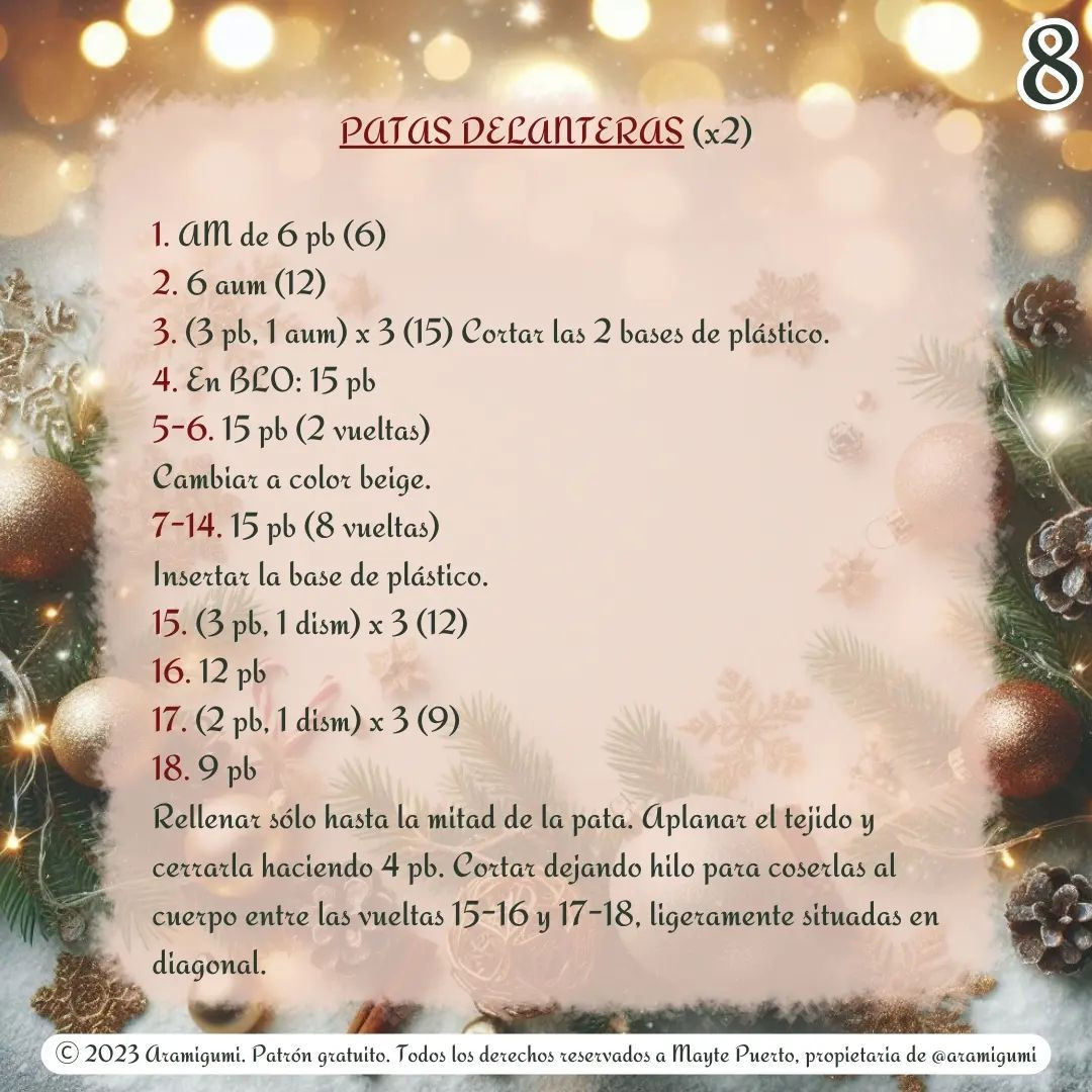 Patrón gratuito de Rodolfo el reno para Navidad
