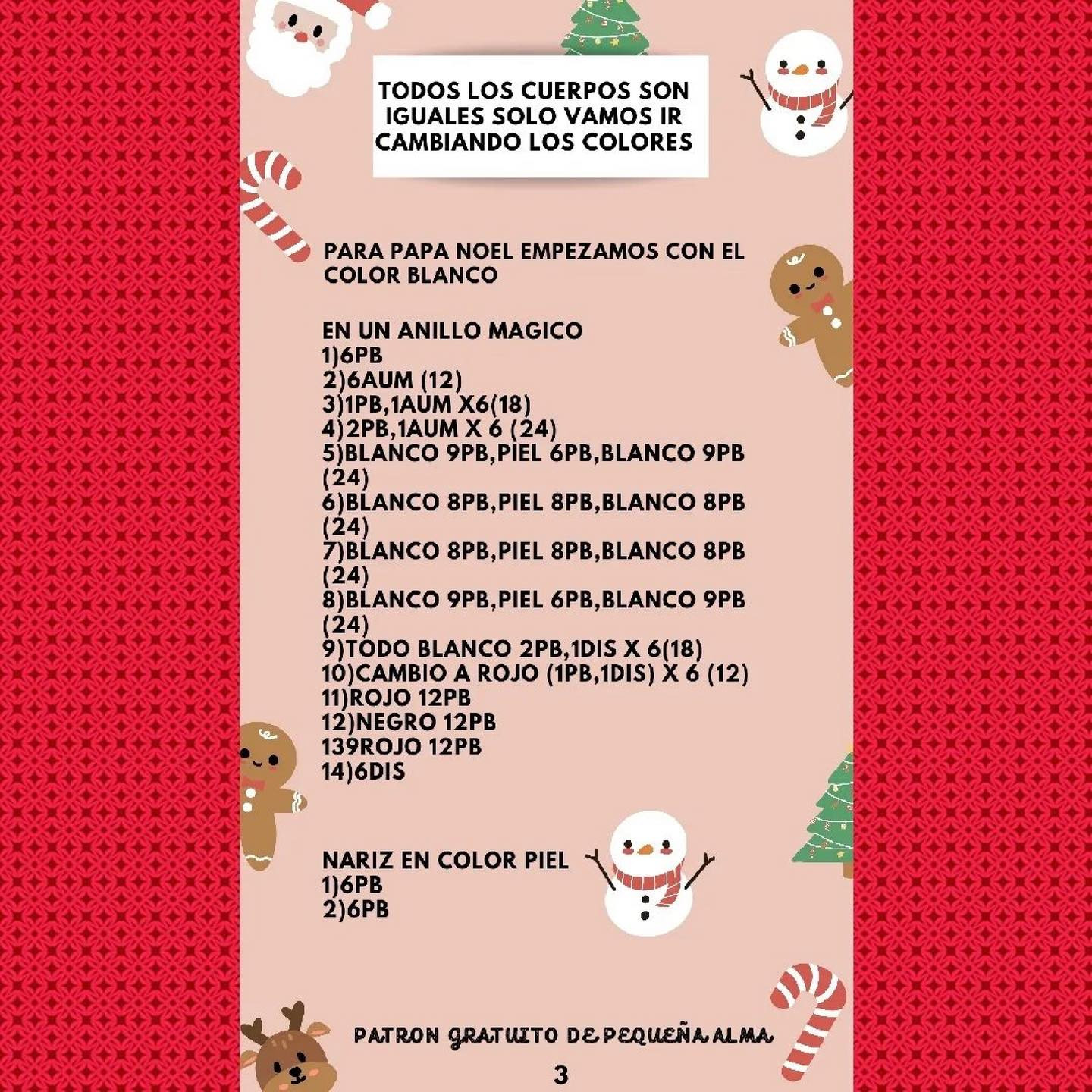 Patrones de muñecos navideños a crochet gratis por Pequeña Alma