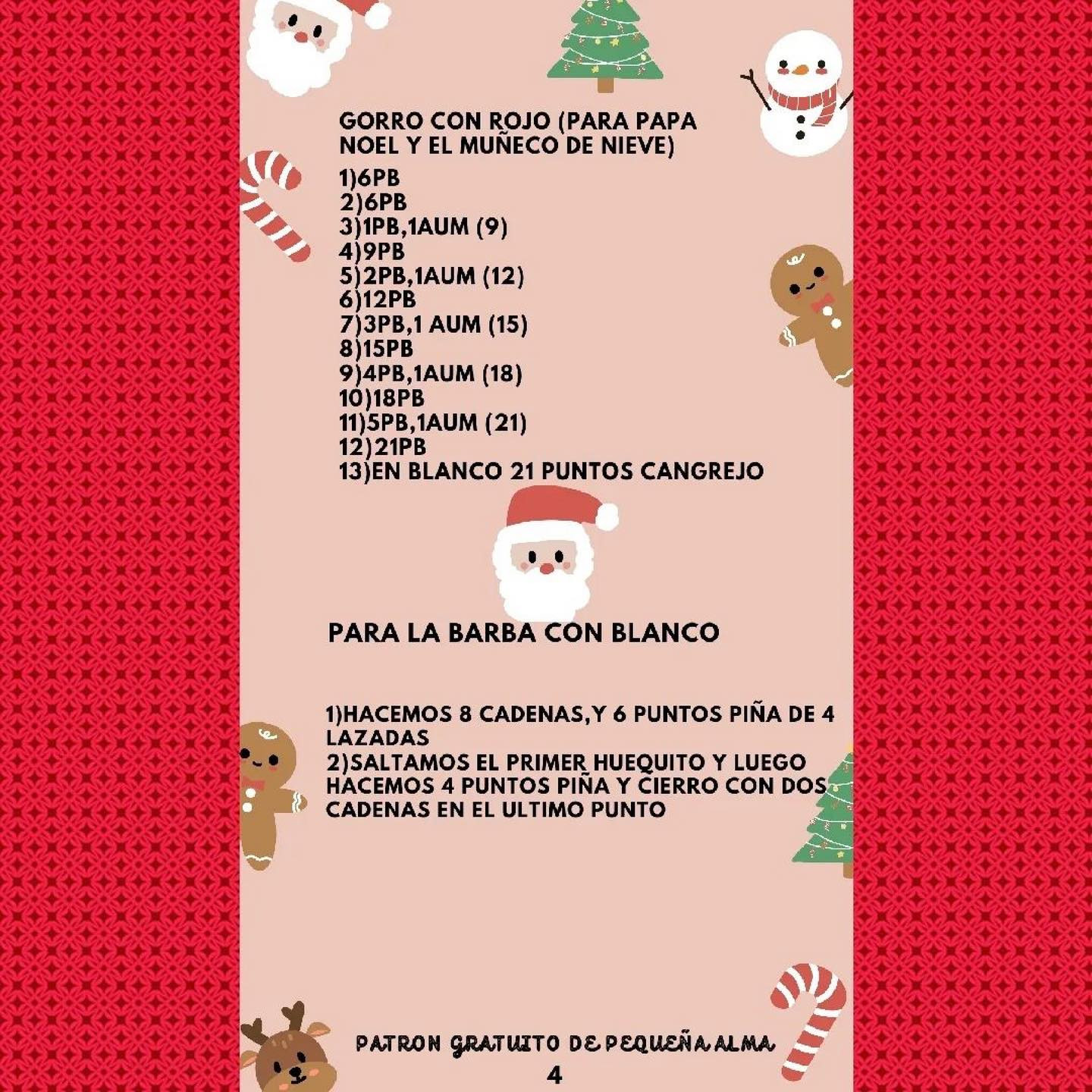 Patrones de muñecos navideños a crochet gratis por Pequeña Alma