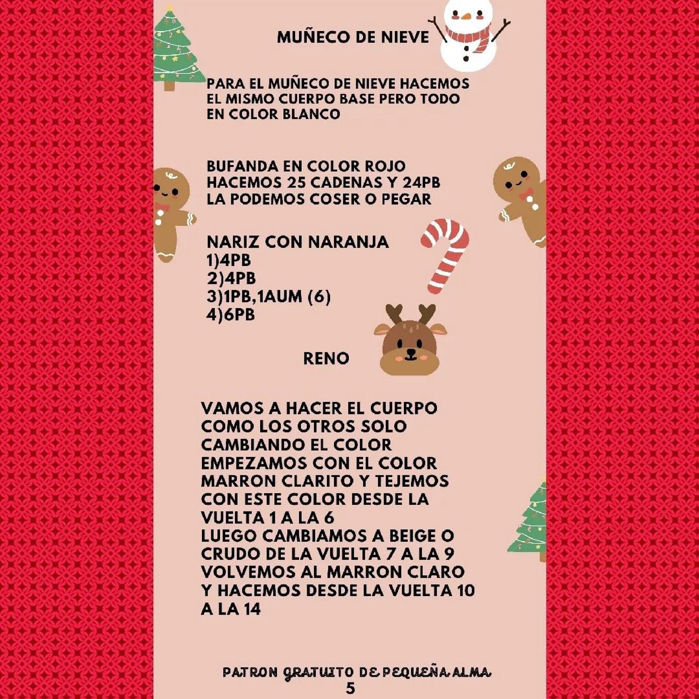 Patrones de muñecos navideños a crochet gratis por Pequeña Alma