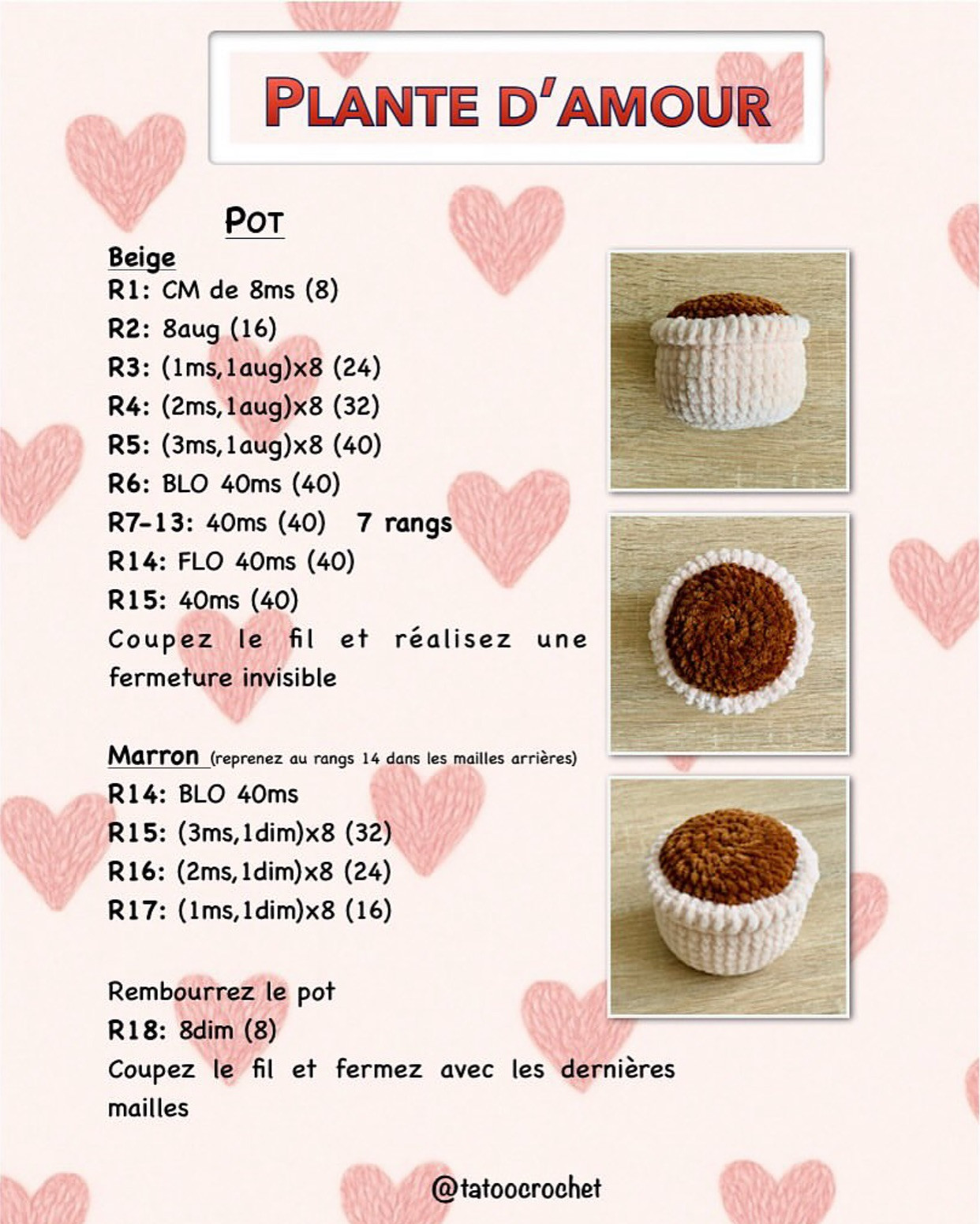Plante d'amour au crochet - Patron gratuit disponible