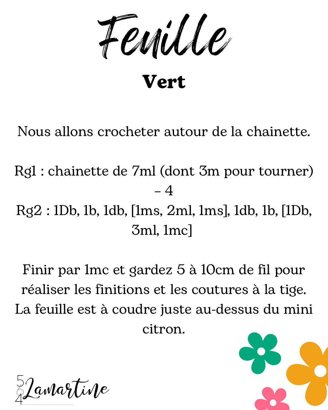Porte-clés au crochet avec fleur et fruits colorés