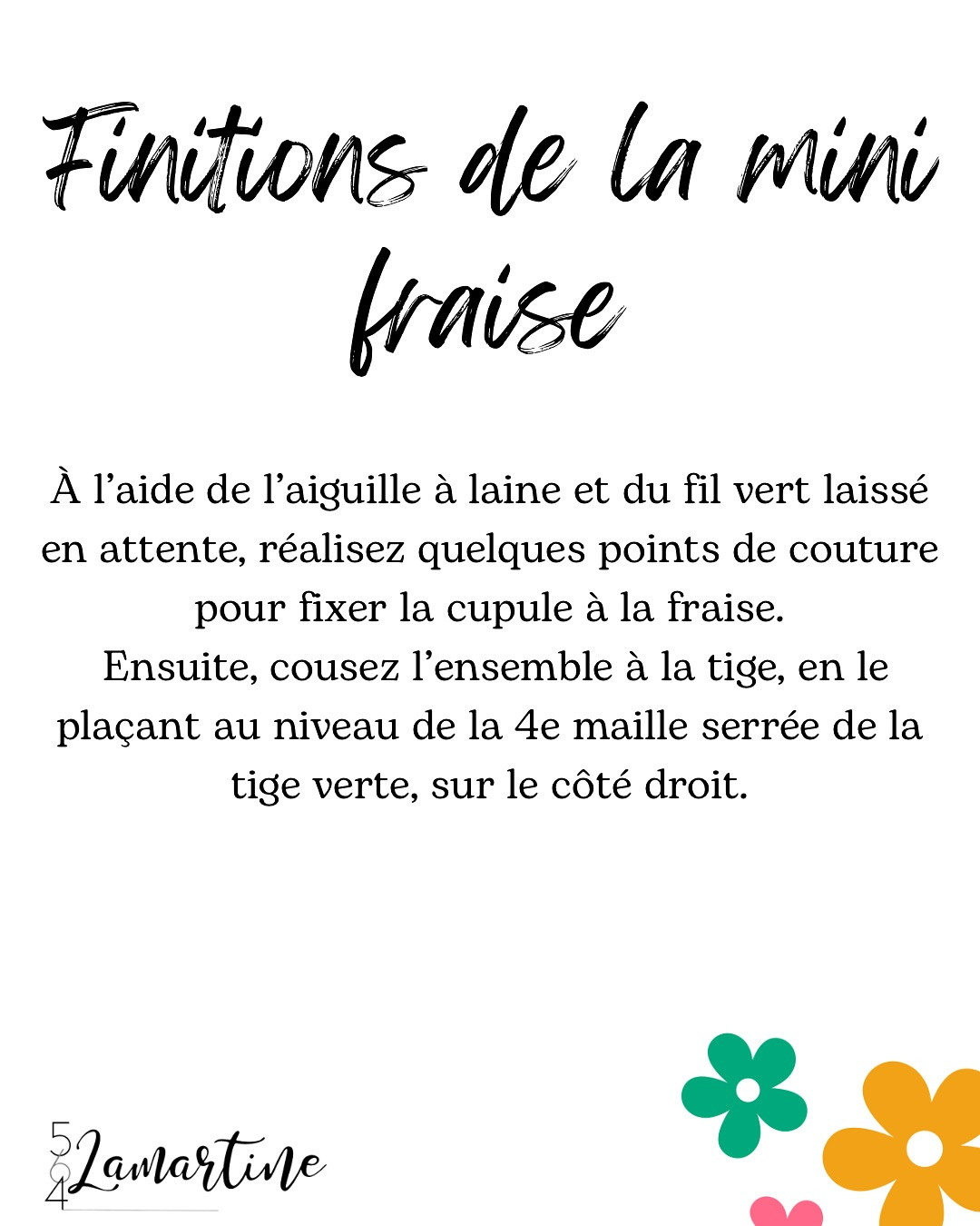 Porte-clés au crochet avec fleur et fruits colorés