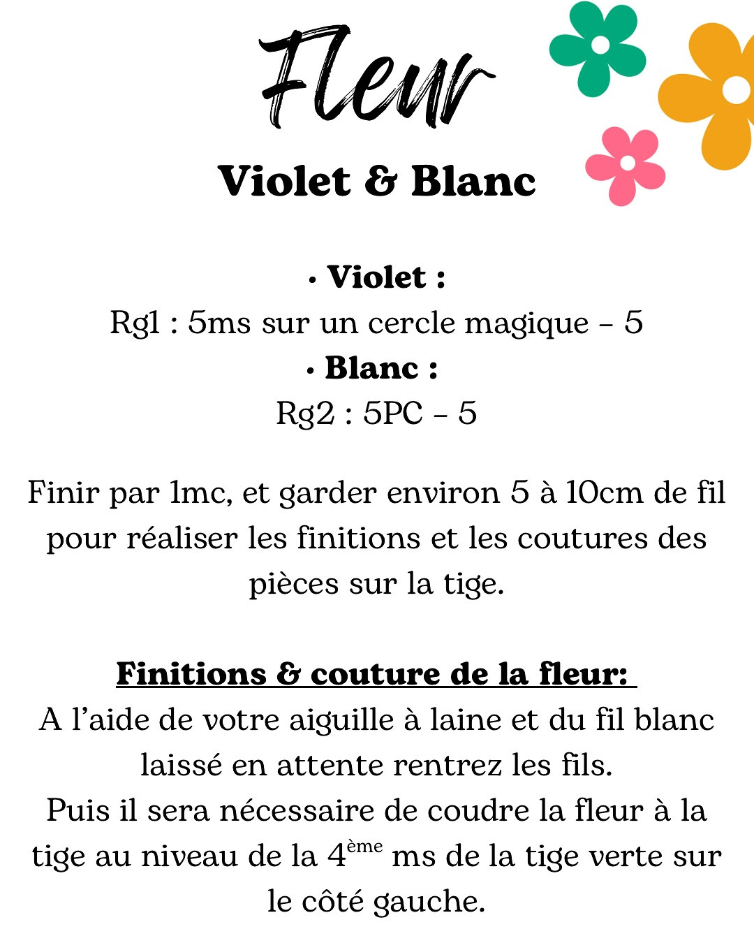 Porte-clés au crochet avec fleur et fruits colorés