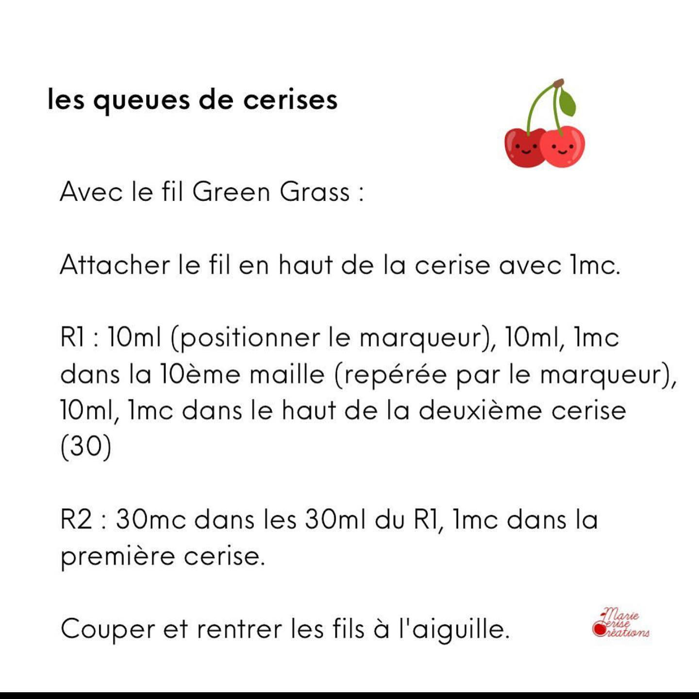 Porte-clés crochet cerises pour fête des Mères