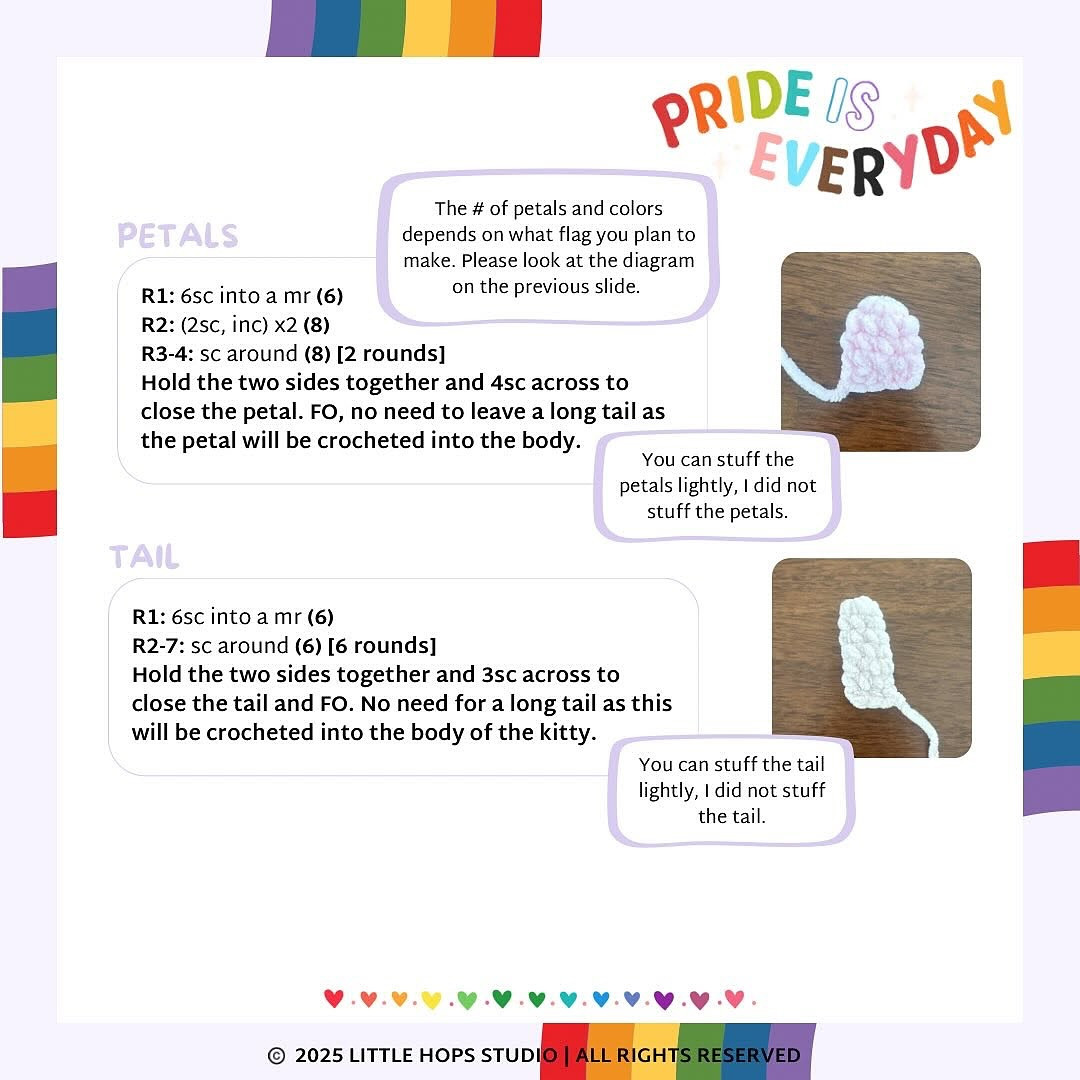 Pride Flower Kitty Crochet Pattern: Free and Colorful Design