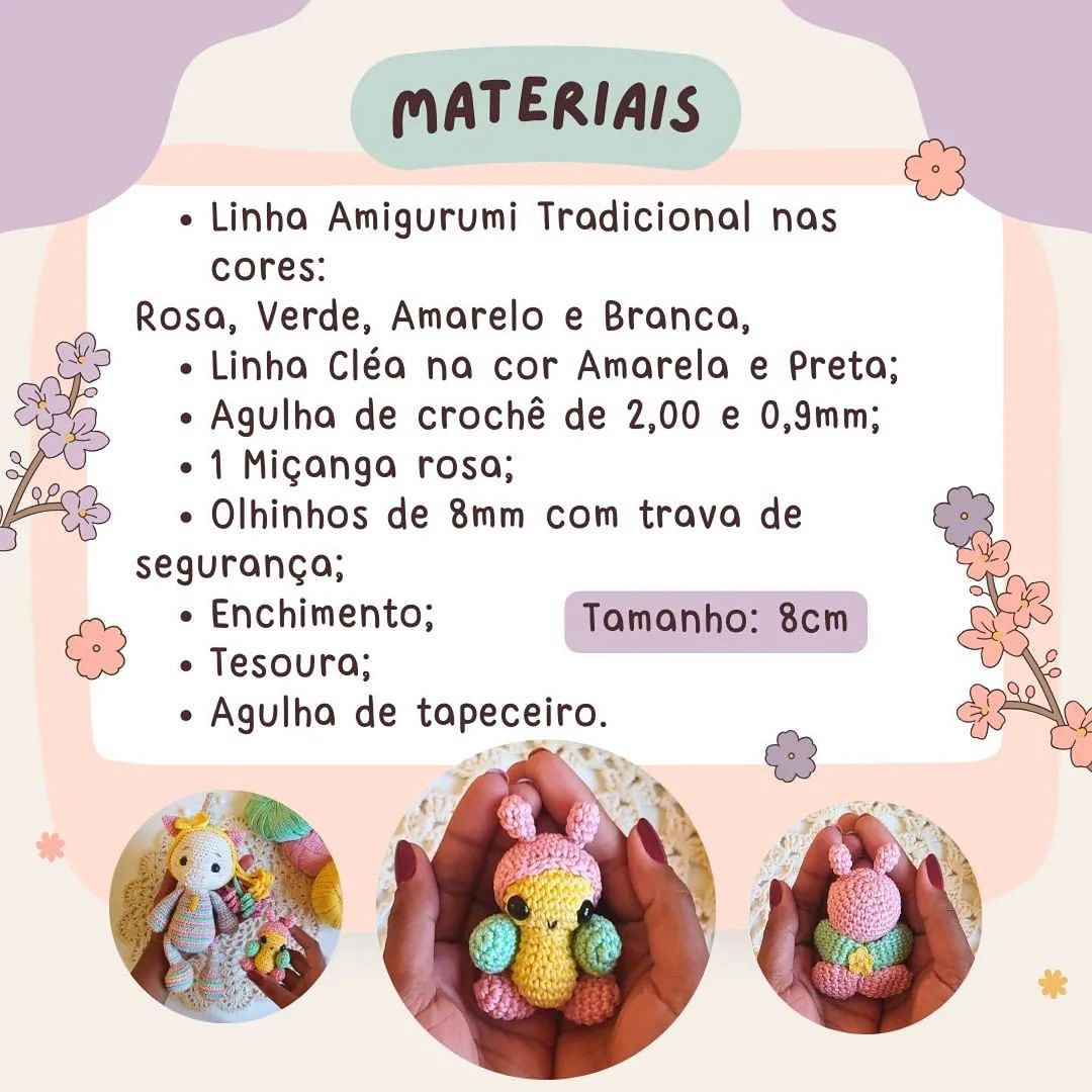Receita de Amigurumi: Borboleta Fifi Colorida e Fofa