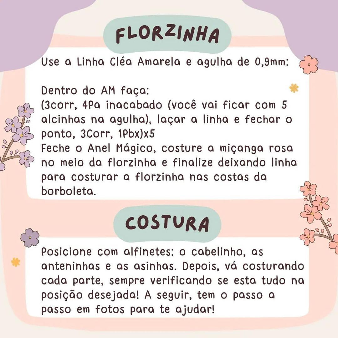 Receita de Amigurumi: Borboleta Fifi Colorida e Fofa