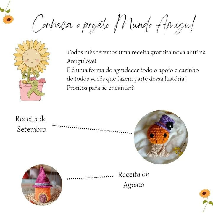 Receita de amigurumi de abóbora bebê com chapéu