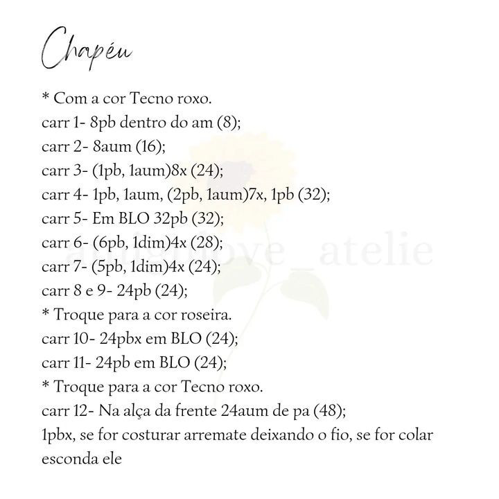 Receita de amigurumi de abóbora bebê com chapéu