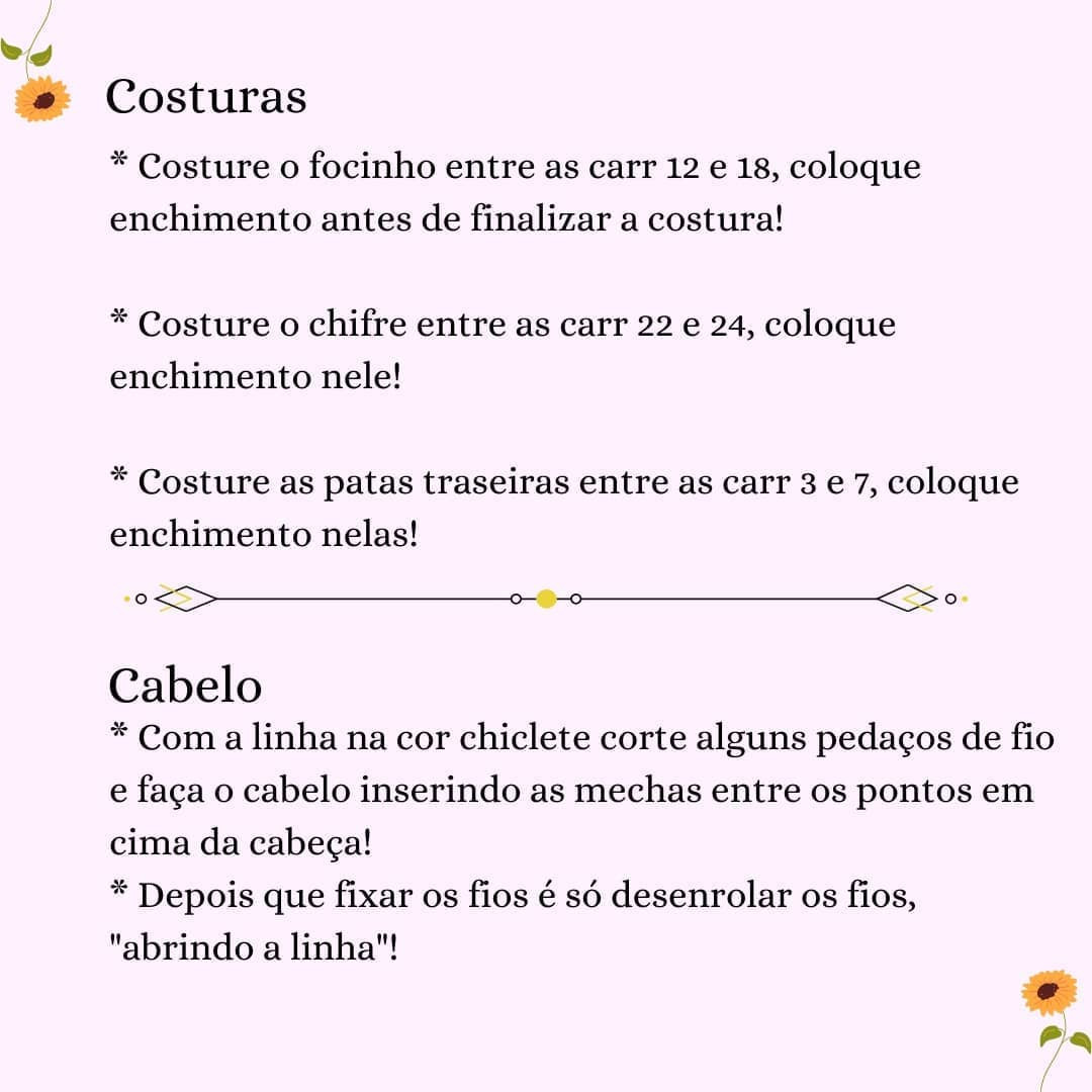 Receita de Amigurumi de Unicórnio da Agnes - Passo a Passo Grátis