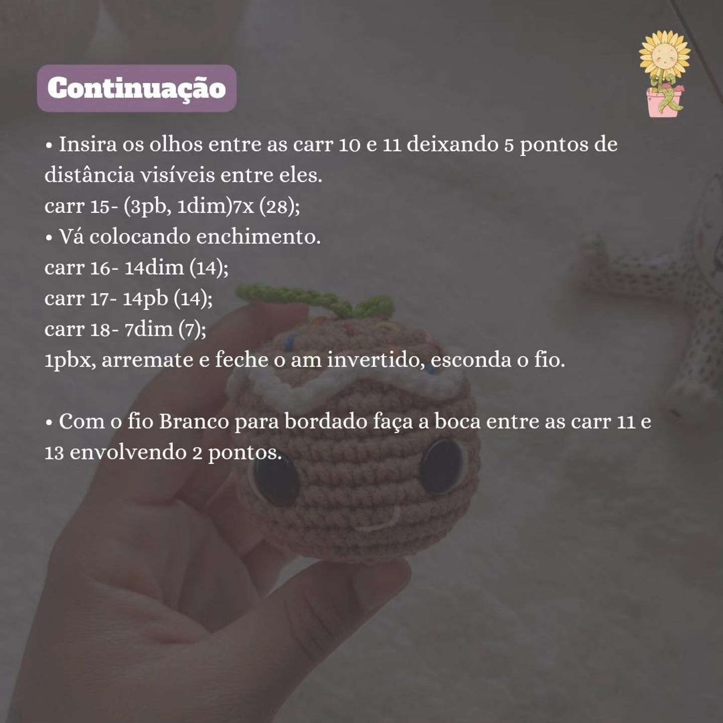Receita de Chaveiro de Biscoito de Crochê Fofa e Fácil