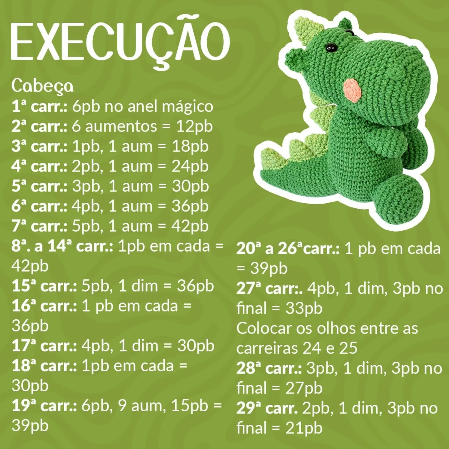 Receita Grátis de Amigurumi: Faça um Dinossauro de Crochê!