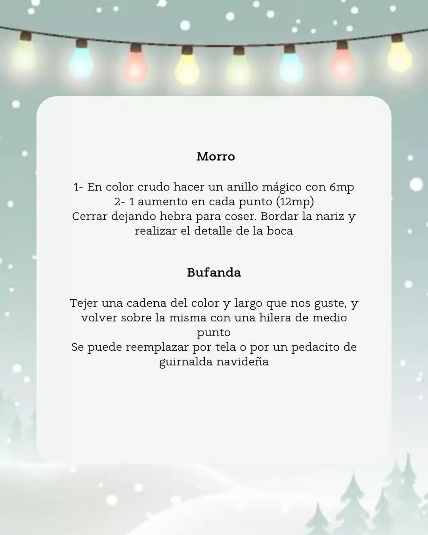 Reno navideño de crochet con bufanda roja encantadora