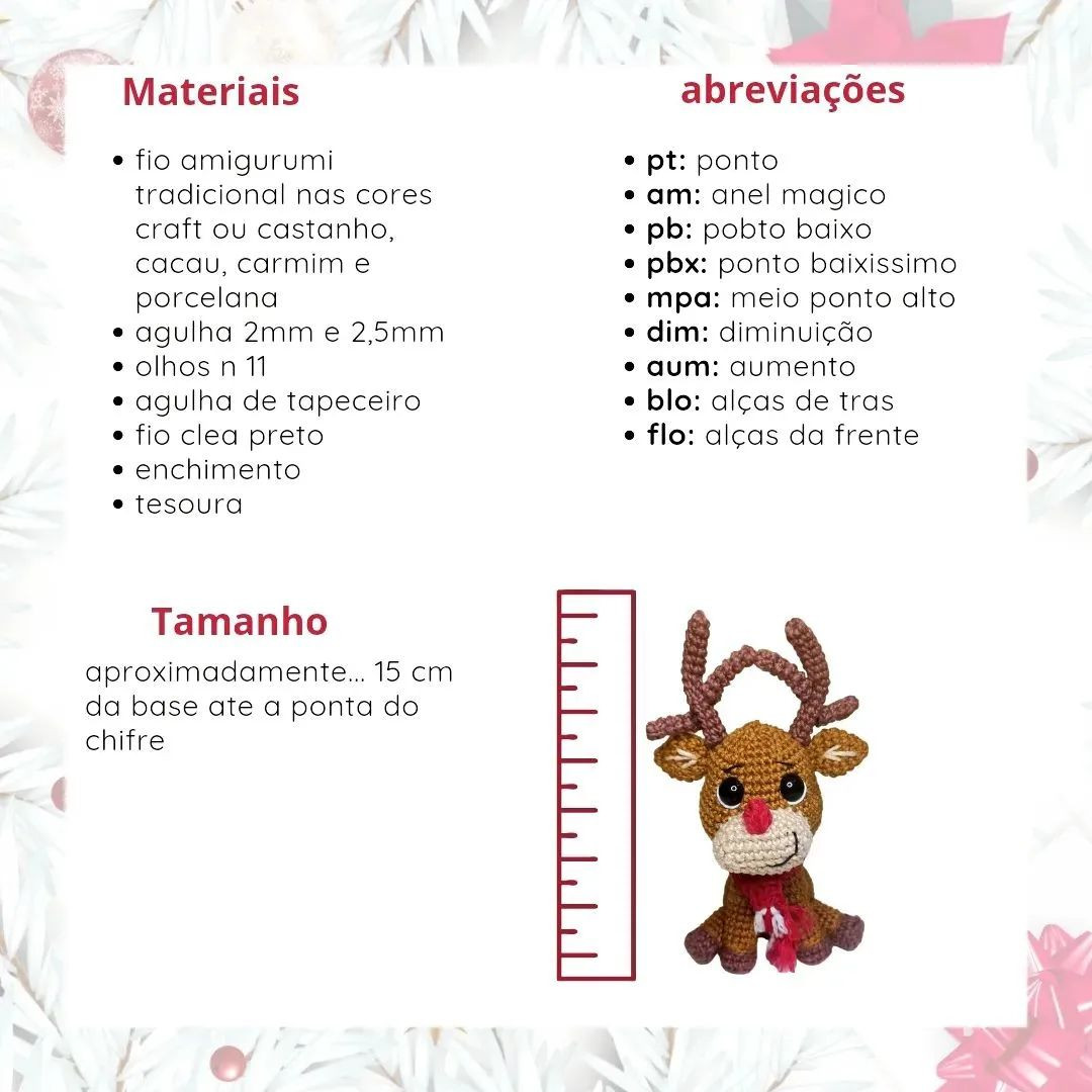 Rodolfo: O ajudante de Natal em crochê para você fazer