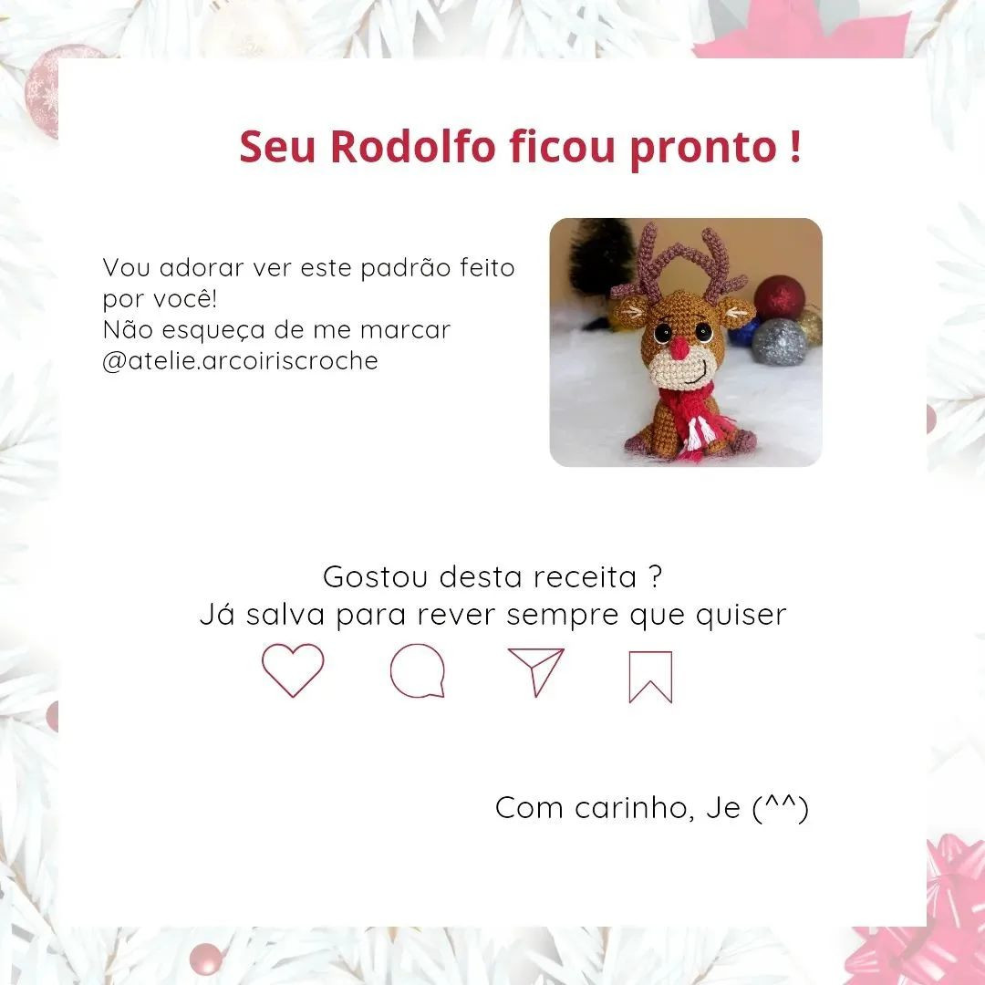 Rodolfo: O ajudante de Natal em crochê para você fazer