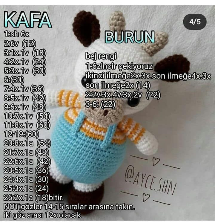 Sevimli Amigurumi Zürafa Ücretsiz Tarif
