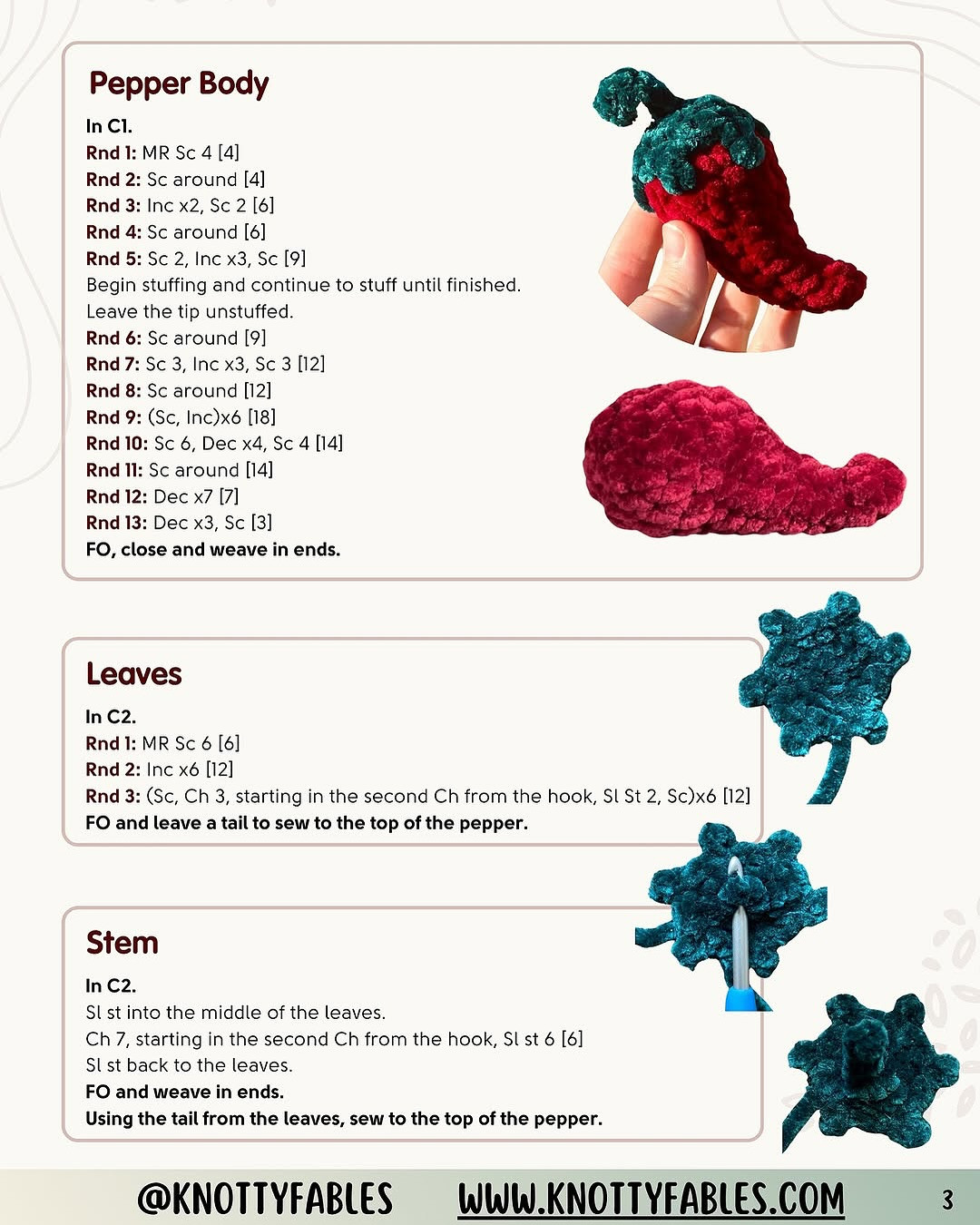 Spicy Chili Pepper Amigurumi Crochet Pattern for Beginners