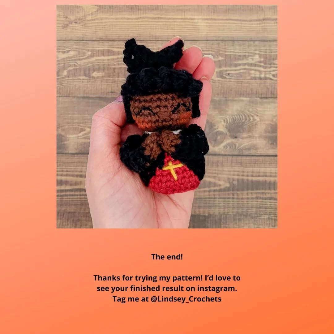 St. Josephine Bakhita Amigurumi Free Crochet Pattern