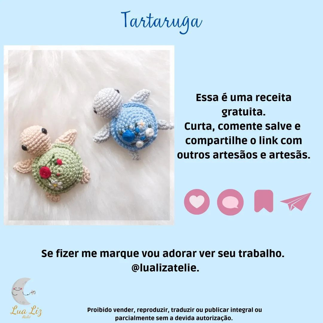 Tartaruguinha de Crochê: Receita Gratuita para Amigurumi