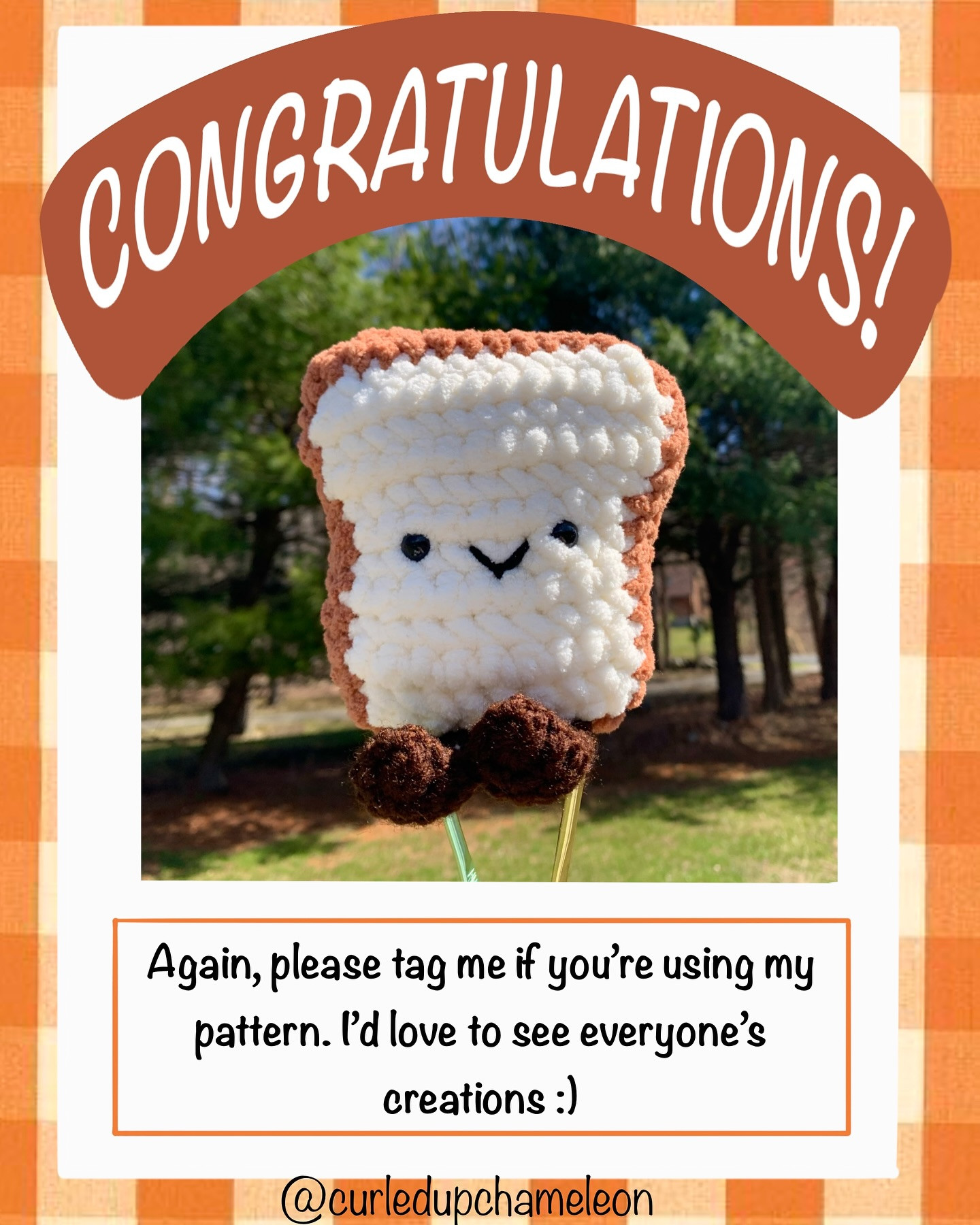 Tommy the Toast Free Crochet Pattern by Curled Up Chameleon