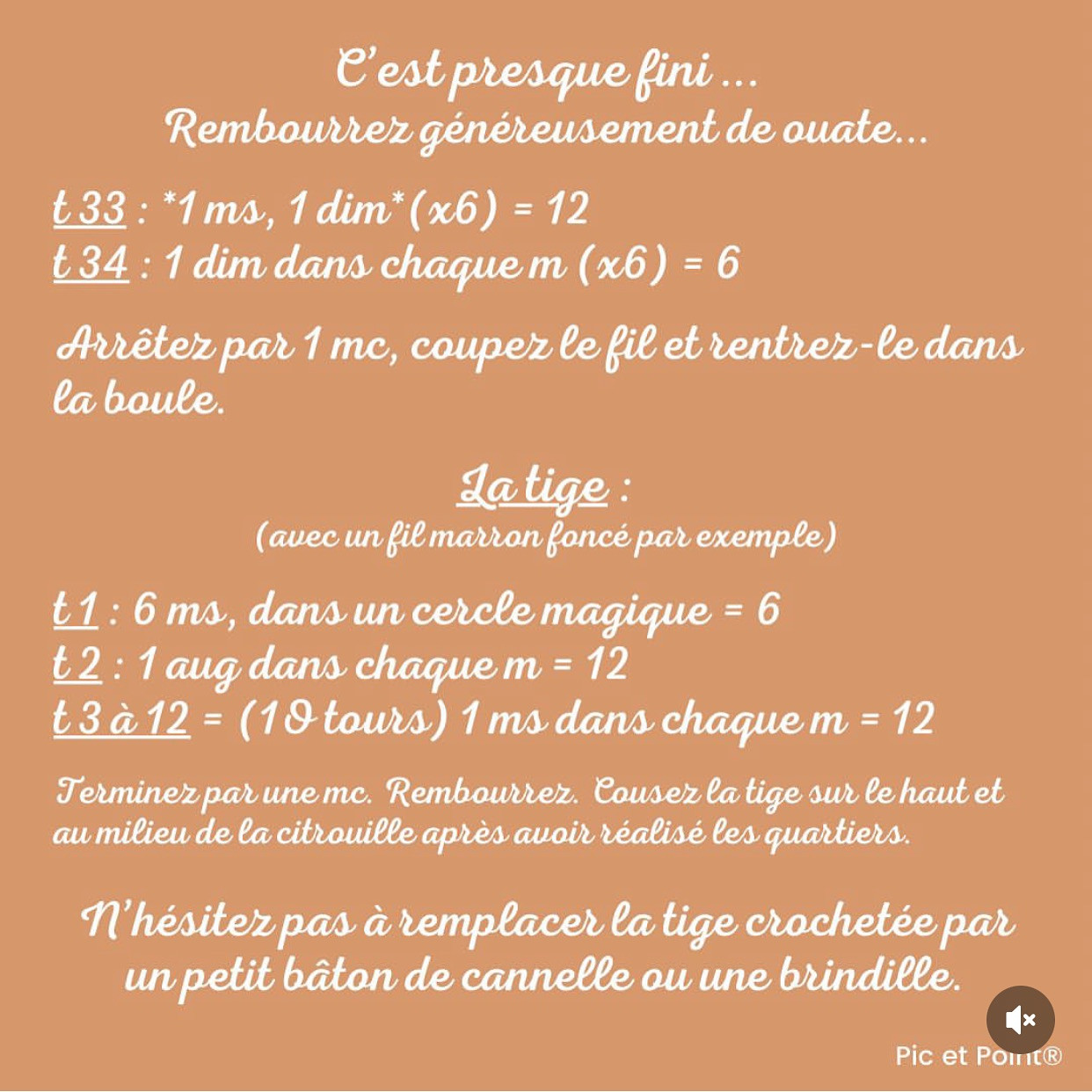 Tutoriel au crochet: Citrouille d'automne pour décoration chaleureuse