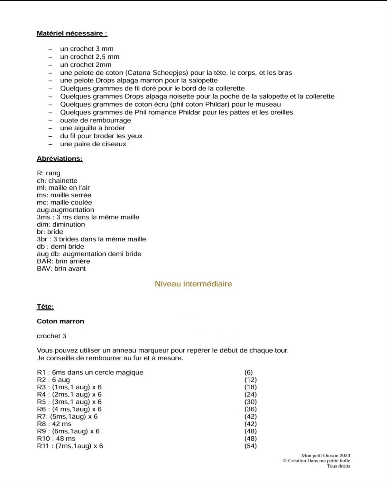 Tutoriel de crochet pour un ourson adorable