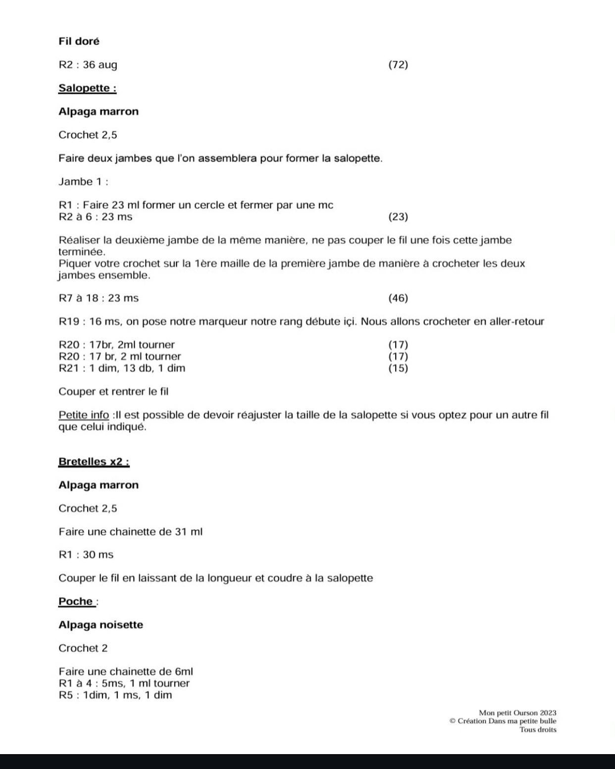 Tutoriel de crochet pour un ourson adorable