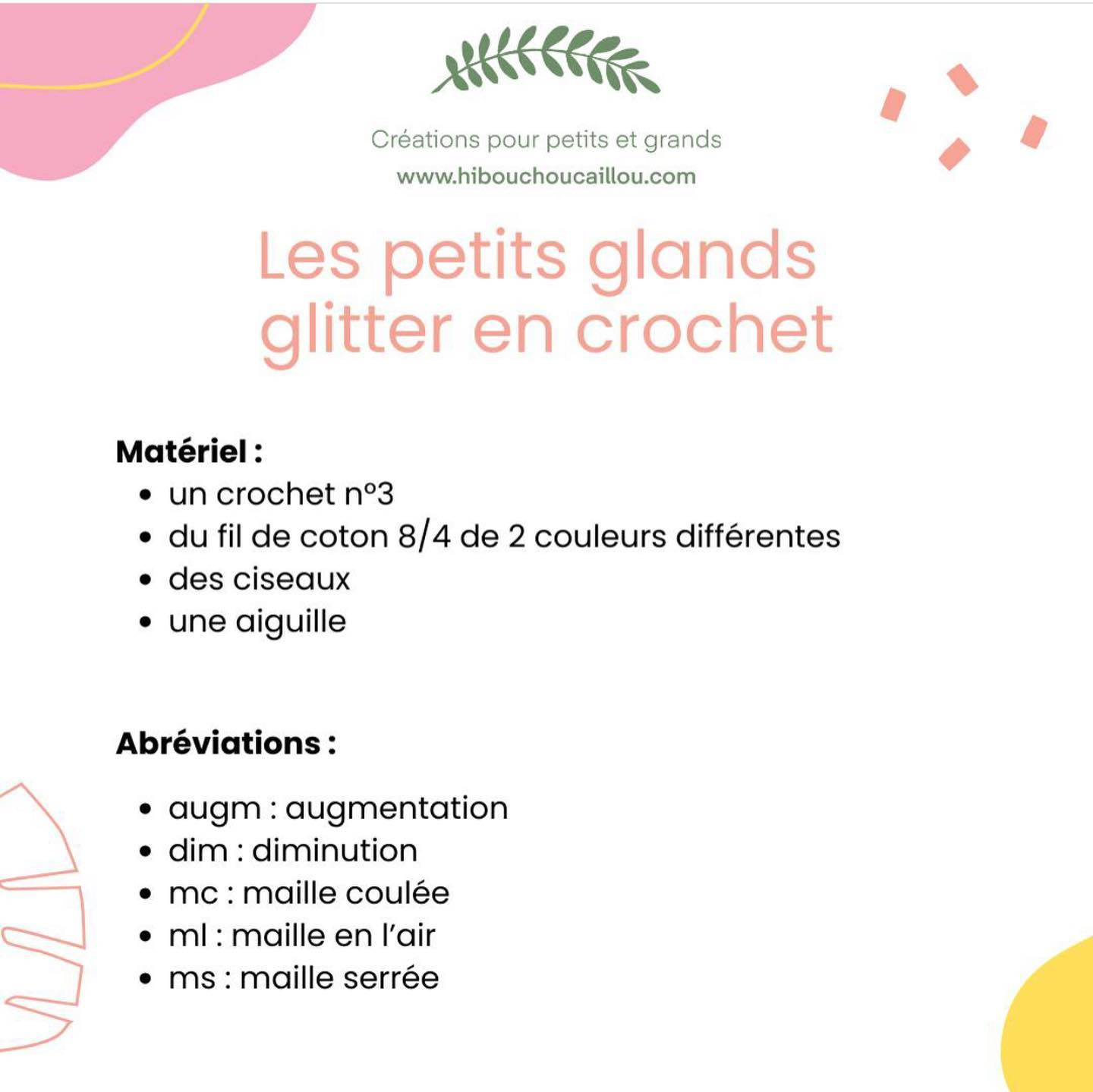 Tutoriel de crochetage de glands scintillants pour débutants