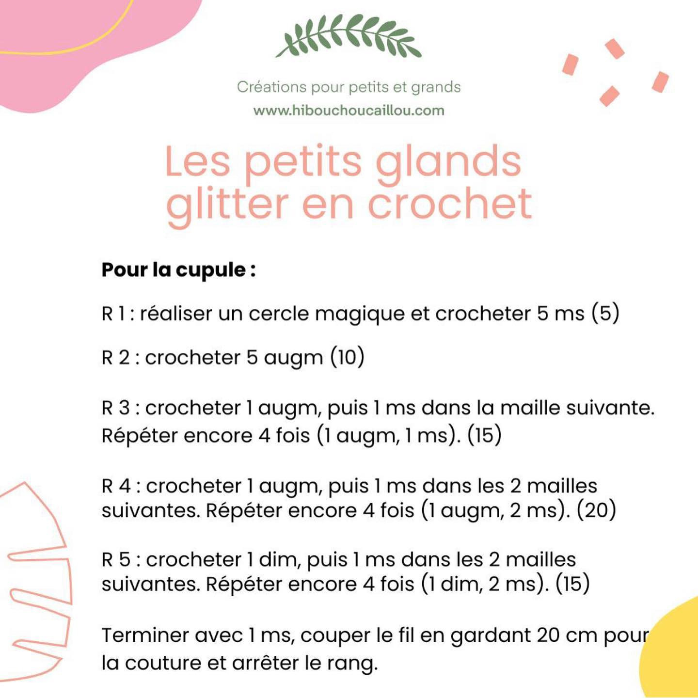 Tutoriel de crochetage de glands scintillants pour débutants