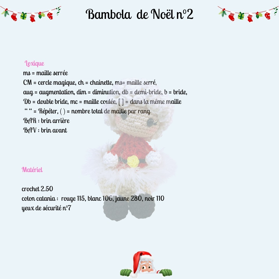 Tutoriel gratuit: Bambola de Noël n°2 par Cat's Créa Crochet