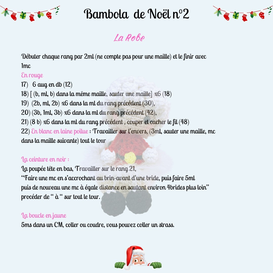 Tutoriel gratuit: Bambola de Noël n°2 par Cat's Créa Crochet