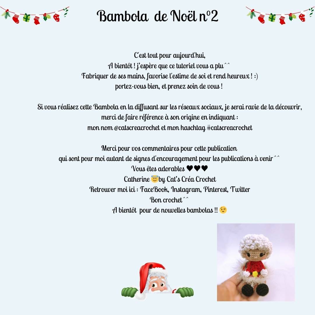Tutoriel gratuit: Bambola de Noël n°2 par Cat's Créa Crochet