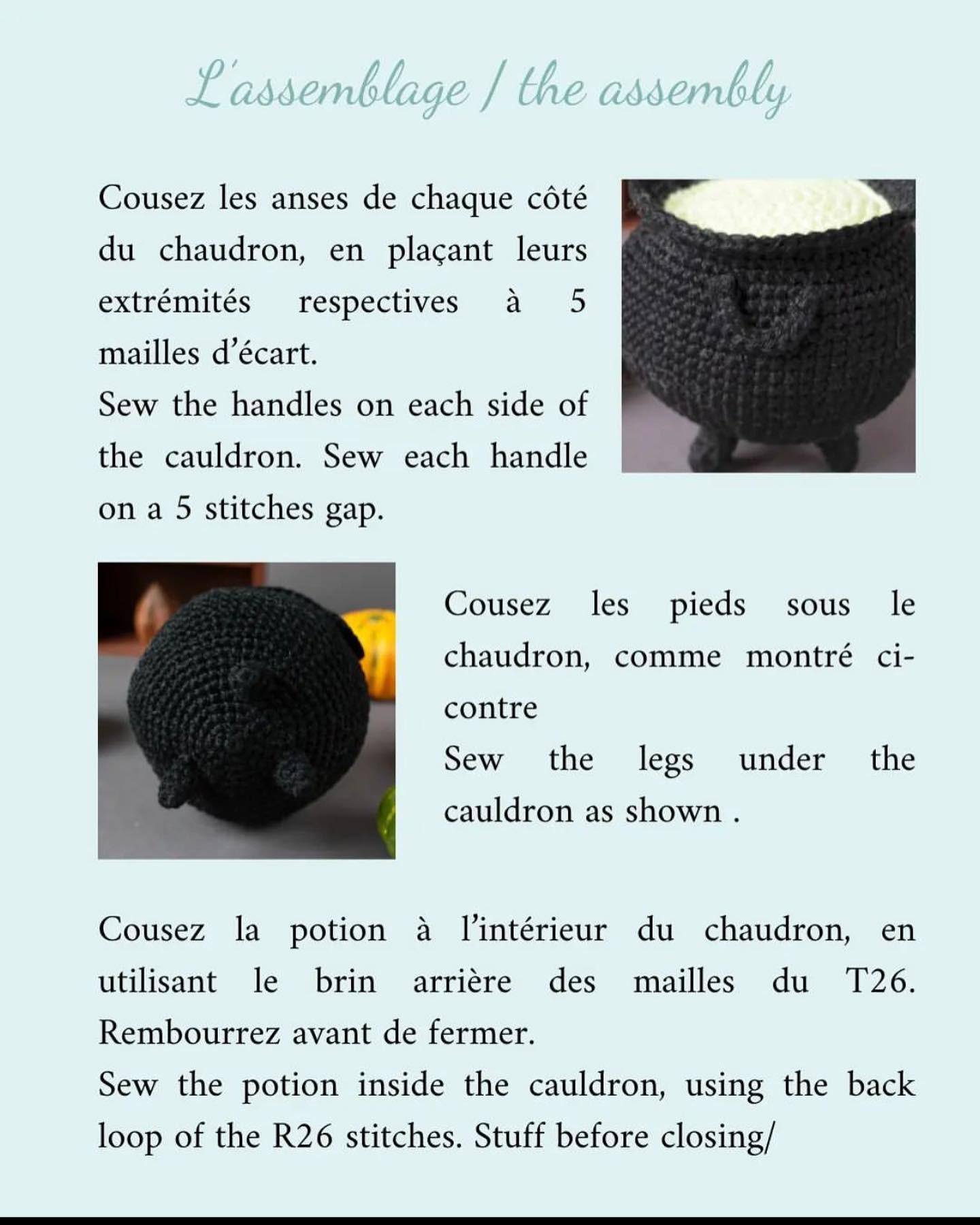 Tutoriel pour crocheter un chaudron magique en laine