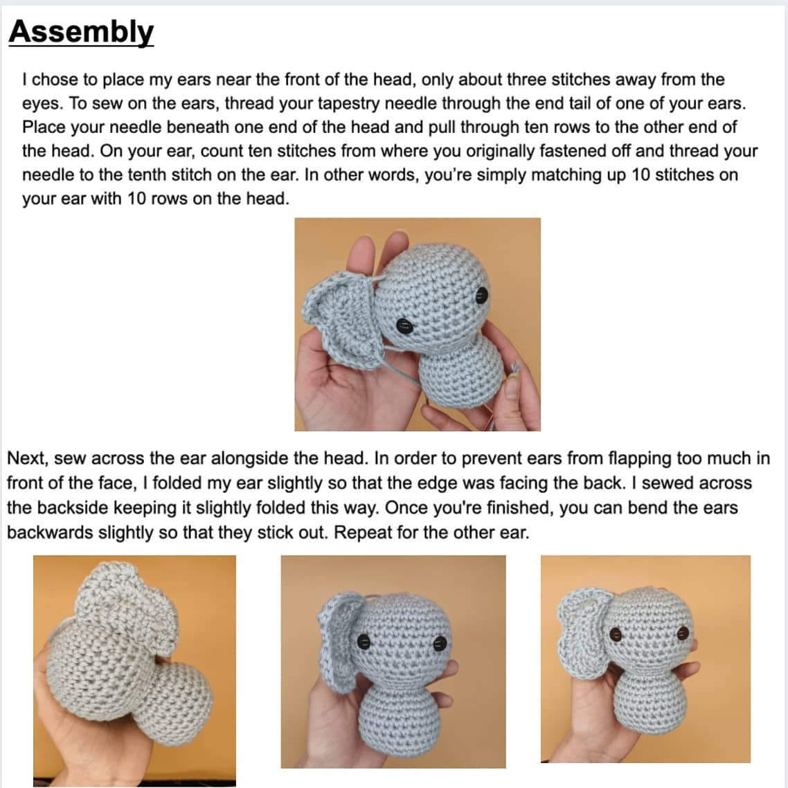 Valentine's Day Elephant Free Crochet Pattern