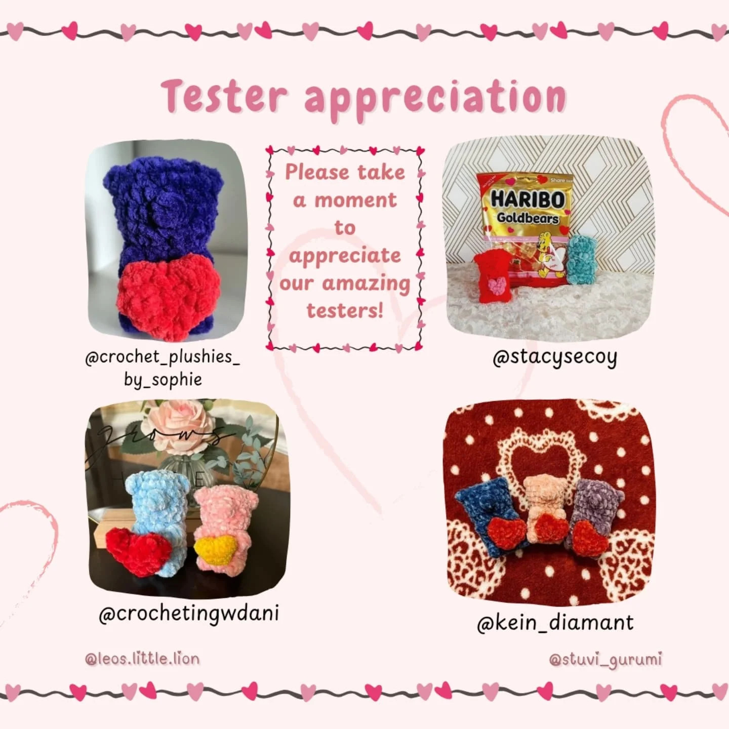 Valentine's Day Gummy Bear Crochet Pattern with Heart