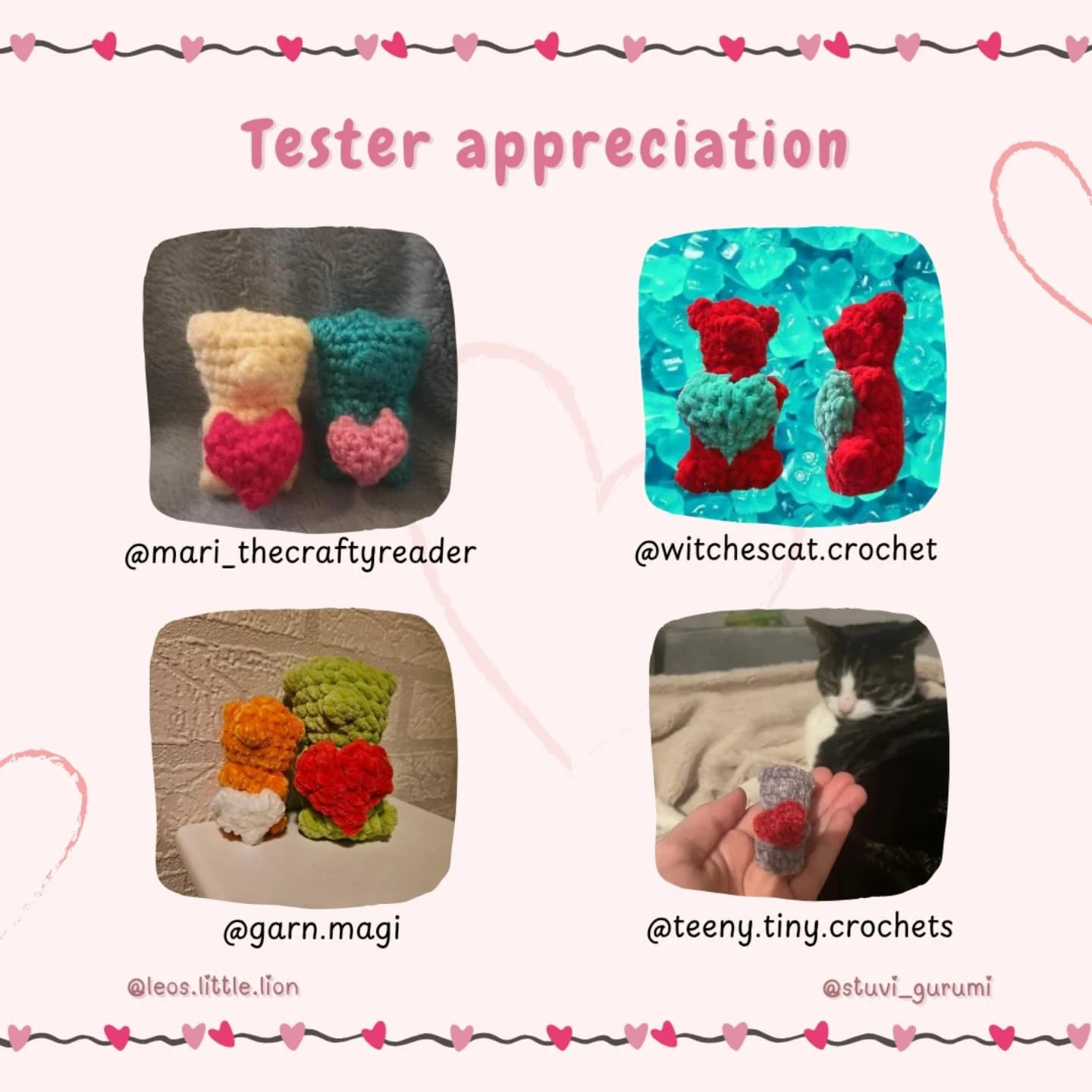 Valentine's Day Gummy Bear Crochet Pattern with Heart