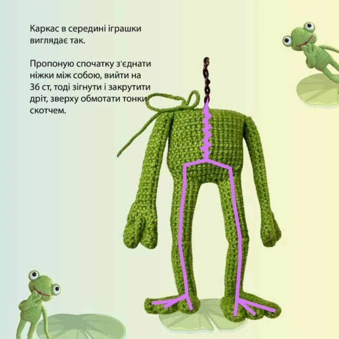 В'язана жабка у сукні з квіткою: чарівне рукоділля