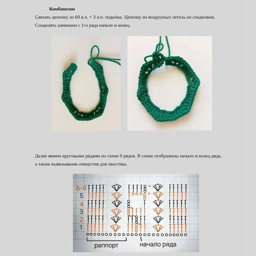Вязаный медвежонок в зеленых шортах: схема для начинающих