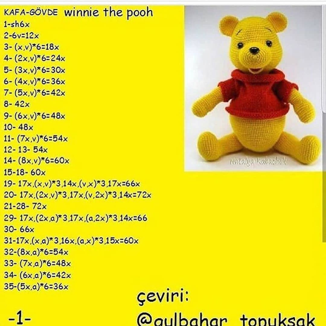 Вязаный милый медвежонок в красной кофте своими руками