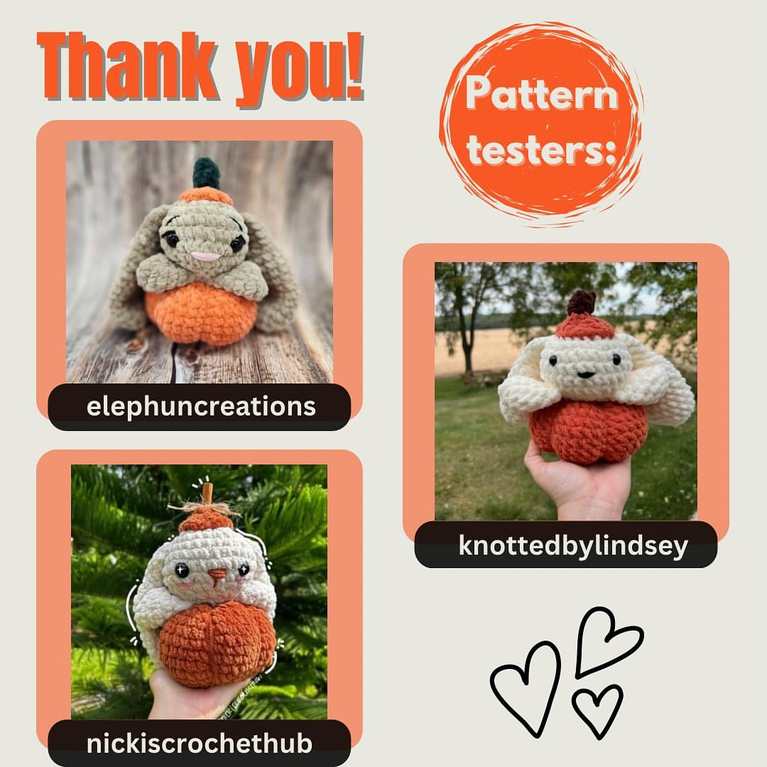 Adorable Crochet Bunny in Pumpkin Costume Free Pattern