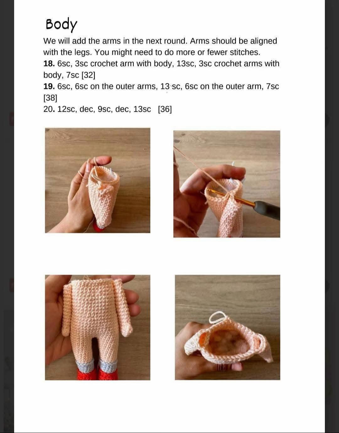 Adorable Crochet Doll with Red Bow and Pink Dress