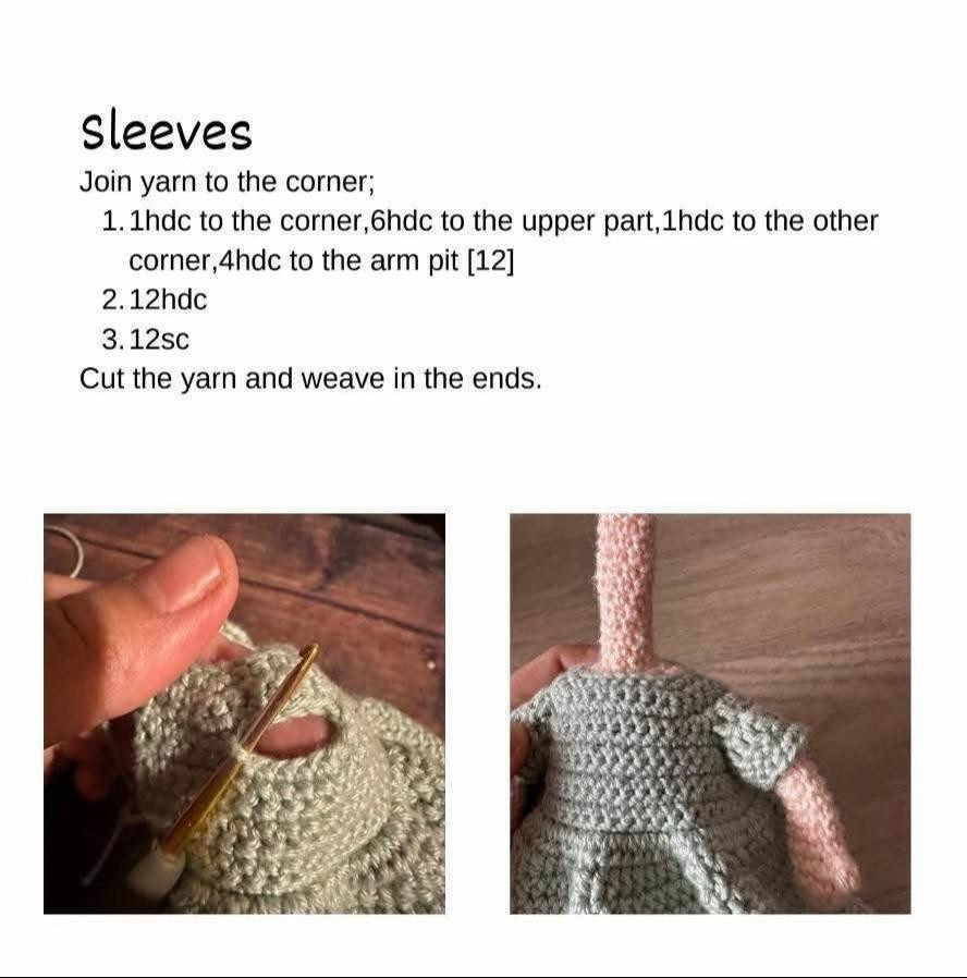 Adorable Crochet Doll with Red Bow and Pink Dress