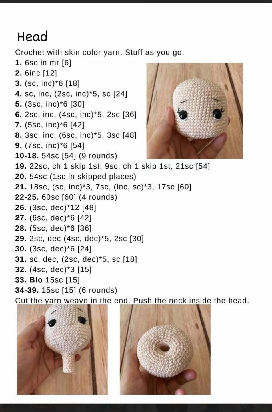Adorable Crochet Doll with Red Bow and Pink Dress