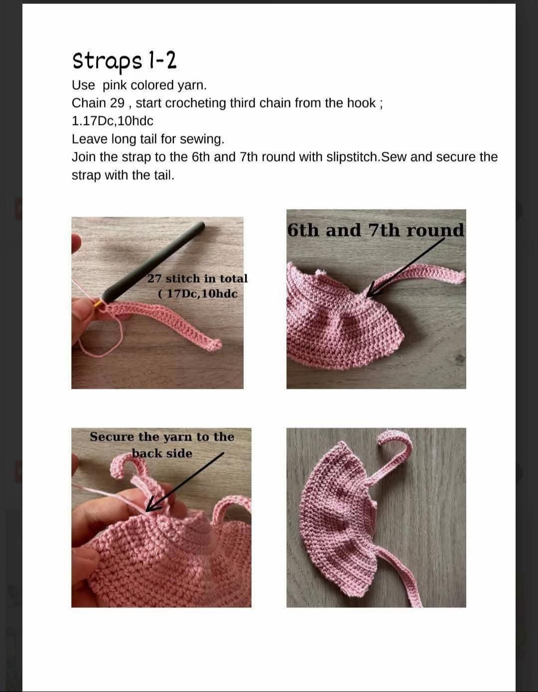 Adorable Crochet Doll with Red Bow and Pink Dress