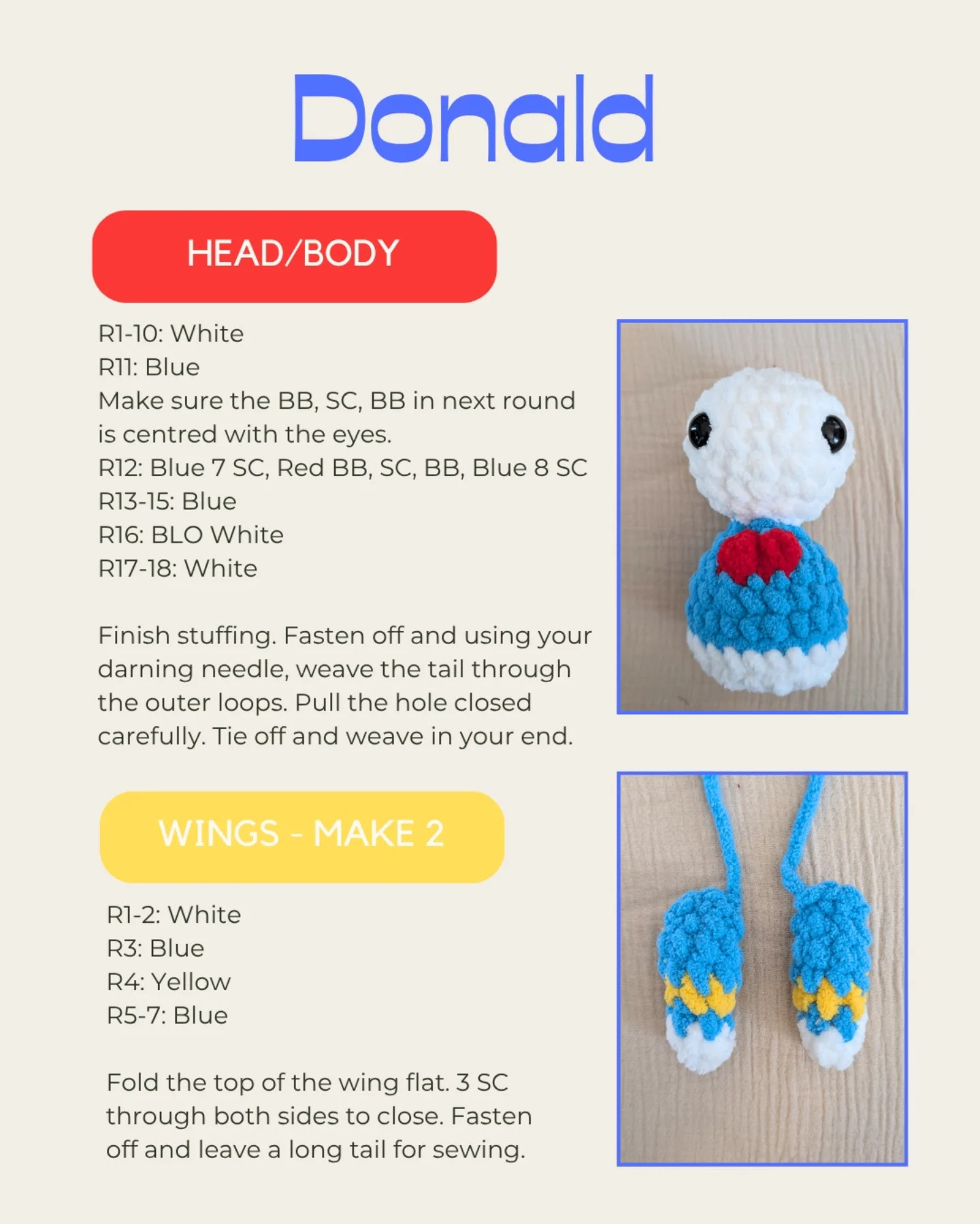 Adorable Crochet Duck Characters Free Pattern